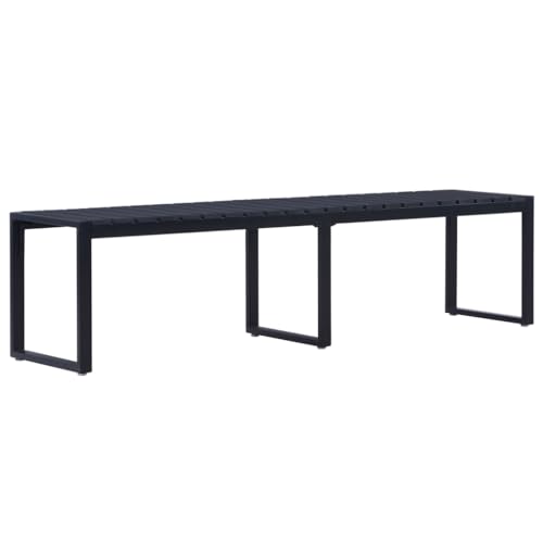 AJJHUUKI Outdoor Sitzgelegenheit-Outdoor-Bänke Gartenbank 180 cm PS Board Schwarz von AJJHUUKI