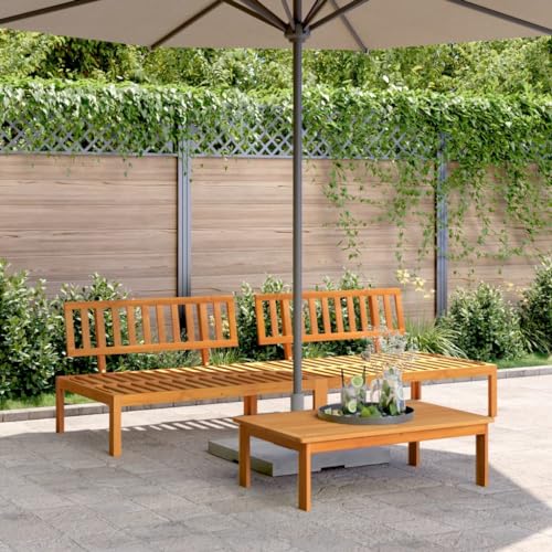 AJJHUUKI Outdoor-Sitzgruppe, Outdoor-Sofas, Gartenpaletten-Mittelsofas, 2 Stück, Massivholz, Akazie AJJHUUKI Outdoor-Sitzgruppe, Outdoor-Sofas, Gartenpaletten-Mittelsofas, 2 Stück, Massivholz, Akazie von AJJHUUKI