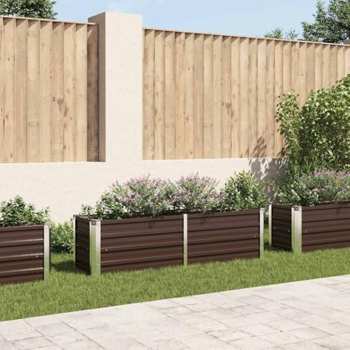 AJJHUUKI Rasen & Garten-Gartenarbeit - Töpfe & Pflanzgefäße - Garten Hochbeet Braun 160x40x45cm Verzinkter Stahl von AJJHUUKI
