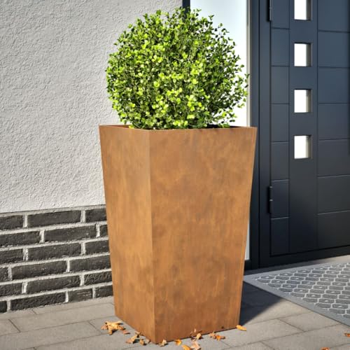 AJJHUUKI Rasen & Garten Gartenarbeit Töpfe & Pflanzgefäße Garten Pflanzgefäße 2 Stück 45x45x75cm Verwitterung Stahl von AJJHUUKI