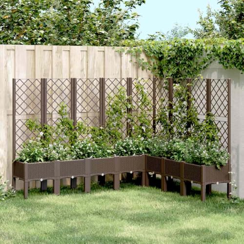 AJJHUUKI Rasen & Garten Gartenarbeit Töpfe & Pflanzgefäße Garten Pflanzkasten mit Rankgitter braun 200x160x142cm PP AJJHUUKI Rasen & Garten Gartenarbeit Töpfe & Pflanzgefäße Garten Pflanzkasten mit Rankgitter braun 200x160x142cm PP von AJJHUUKI