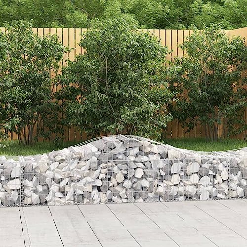 AJJHUUKI Rasen & Garten Gartenarbeit Töpfe & Pflanzgefäße Gewölbte Gabionenkörbe 11 Stück 200x50x40/60 cm Eisen verzinkt von AJJHUUKI