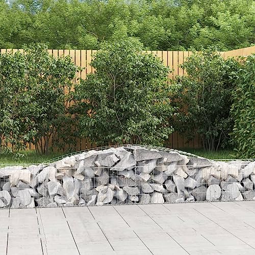AJJHUUKI Rasen & Garten Gartenarbeit Töpfe & Pflanzgefäße Gewölbte Gabionenkörbe 15 Stück 400x50x40/60 cm Eisen verzinkt von AJJHUUKI