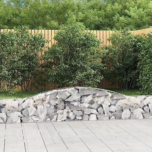 AJJHUUKI Rasen & Garten Gartenarbeit Töpfe & Pflanzgefäße Gewölbte Gabionenkörbe 20 Stück 400x30x40/60 cm Eisen verzinkt von AJJHUUKI