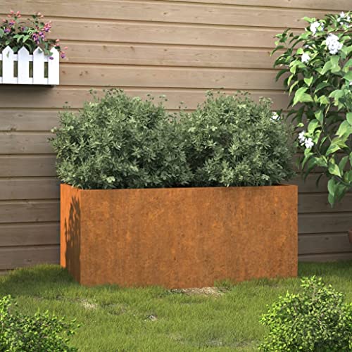 AJJHUUKI Rasen & Garten Gartenarbeit Töpfe & Pflanzgefäße Pflanzgefäß 62x30x29cm Cortenstahl von AJJHUUKI