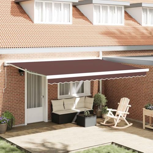 AJJHUUKI Rasen & Garten Outdoor Wohnen Fenster & Tür Markisen Automatik einziehbare Markise Braun 450x300cm AJJHUUKI Rasen & Garten Outdoor Wohnen Fenster & Tür Markisen Automatik einziehbare Markise Braun 450x300cm von AJJHUUKI