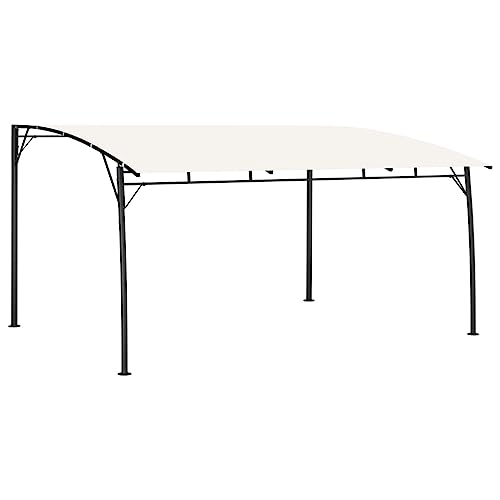 AJJHUUKI Rasen & Garten Outdoor Wohnen Outdoor Strukturen Vordächer & Pavillons Garten Sonnenschutz Markise 4x3x2,55m Creme von AJJHUUKI