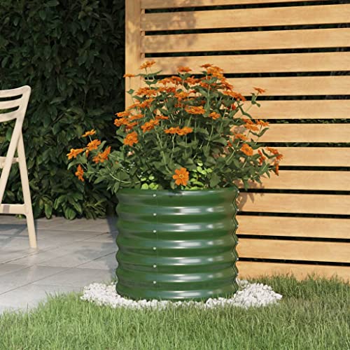 AJJHUUKI Rasen & Gartenarbeit - Töpfe & Pflanzgefäße - Garten Pflanzgefäß pulverbeschichteter Stahl 40x40x36cm Grün AJJHUUKI Rasen & Gartenarbeit - Töpfe & Pflanzgefäße - Garten Pflanzgefäß pulverbeschichteter Stahl 40x40x36cm Grün von AJJHUUKI