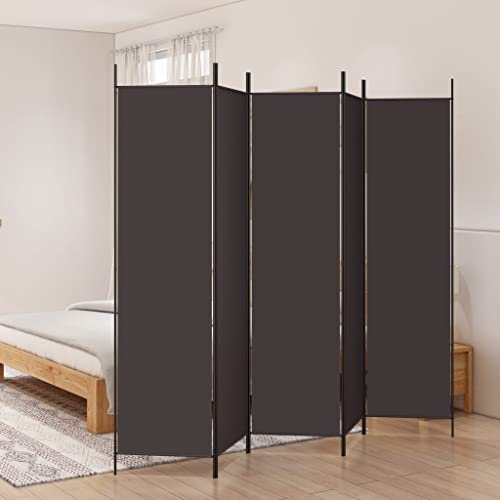 AJJHUUKI Raumteiler-5-Panel Raumteiler braun 250x200cm Stoff von AJJHUUKI