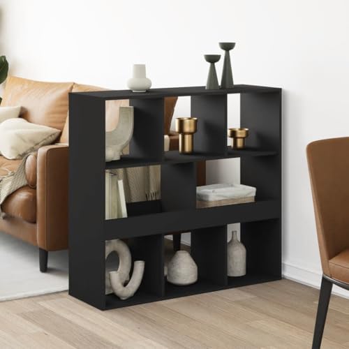 AJJHUUKI Regal-Bücherregale & Standregale, Raumteiler, schwarz, 100 x 33 x 94,5 cm, Holzwerkstoff von AJJHUUKI