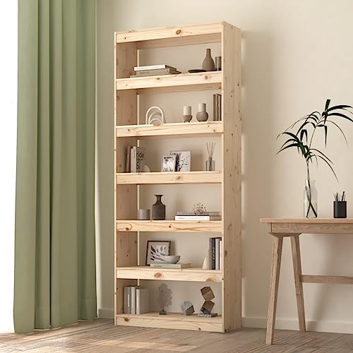 AJJHUUKI Regal-Bücherregale & Standregale Bücherschrank/Raumteiler 80x30x199,5cm Massivholz Kiefer von AJJHUUKI