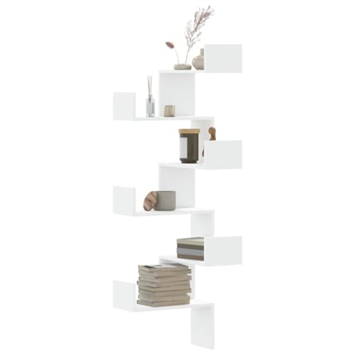 AJJHUUKI Regalwandregale & Ledges-Wand-Eckregal Weiß 45x45x147cm Holzwerkstoff AJJHUUKI Regalwandregale & Ledges-Wand-Eckregal Weiß 45x45x147cm Holzwerkstoff von AJJHUUKI