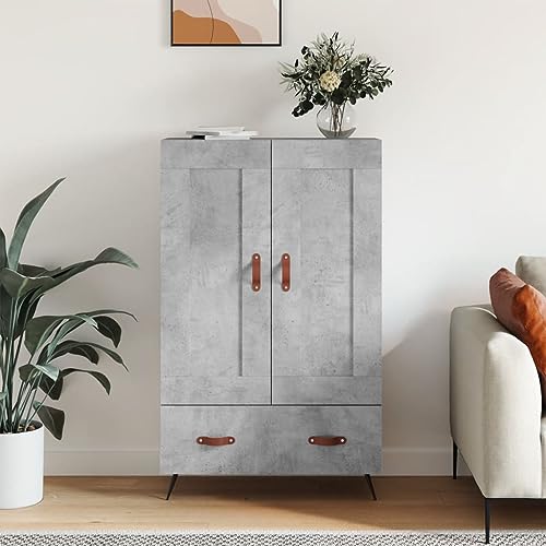 AJJHUUKI Schränke & Aufbewahrung-Buffets & Sideboards-Highboard Betongrau 69,5x31x115 cm Holzwerkstoff von AJJHUUKI
