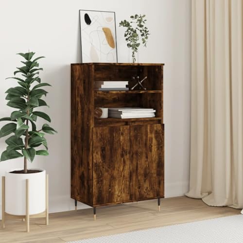 AJJHUUKI Schränke & Aufbewahrung-Buffets & Sideboards-Highboard Räuchereiche 60x36x110cm Holzwerkstoff von AJJHUUKI