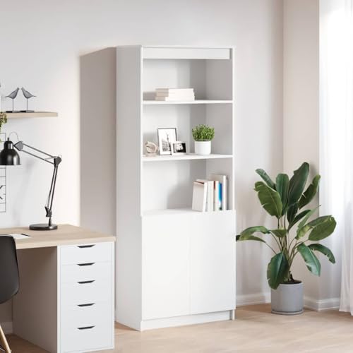 AJJHUUKI Schränke & Aufbewahrung-Buffets & Sideboards-Highboard Weiß 70x35x180 cm Holzwerkstoff von AJJHUUKI