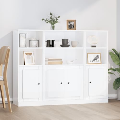 AJJHUUKI Schränke & Aufbewahrung-Buffets & Sideboards-Highboards, 3 Stück, Hochglanz-Weiß, Holzwerkstoff AJJHUUKI Schränke & Aufbewahrung-Buffets & Sideboards-Highboards, 3 Stück, Hochglanz-Weiß, Holzwerkstoff von AJJHUUKI