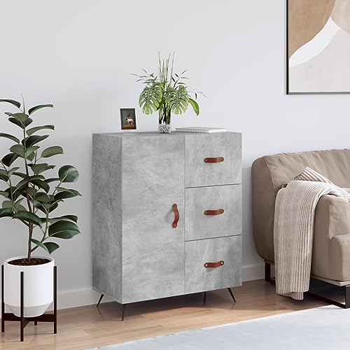 AJJHUUKI Schränke & Aufbewahrung-Buffets & Sideboards-Sideboard Betongrau 69,5x34x90 cm Holzwerkstoff von AJJHUUKI