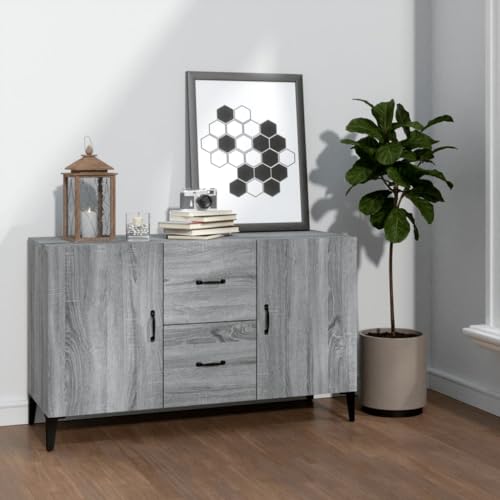 AJJHUUKI Schränke & Aufbewahrung-Buffets & Sideboards Sideboard Grau Sonoma 100x36x60cm Holzwerkstoff von AJJHUUKI