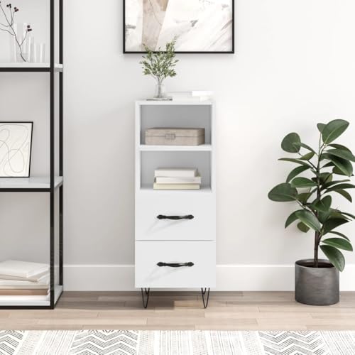 AJJHUUKI Schränke & Aufbewahrung-Buffets & Sideboards Sideboard Hochglanz Weiß 34,5x34x90cm Holzwerkstoff AJJHUUKI Schränke & Aufbewahrung-Buffets & Sideboards Sideboard Hochglanz Weiß 34,5x34x90cm Holzwerkstoff von AJJHUUKI