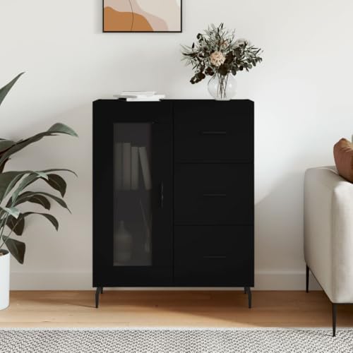 AJJHUUKI Schränke & Aufbewahrung-Buffets & Sideboards Sideboard Schwarz 69,5x34x90cm Holzwerkstoff von AJJHUUKI