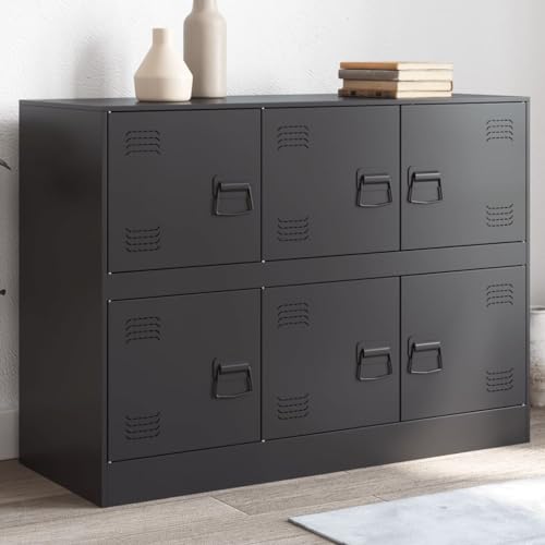 AJJHUUKI Schränke & Aufbewahrung-Buffets & Sideboards Sideboard Schwarz 99x39x73cm Stahl von AJJHUUKI