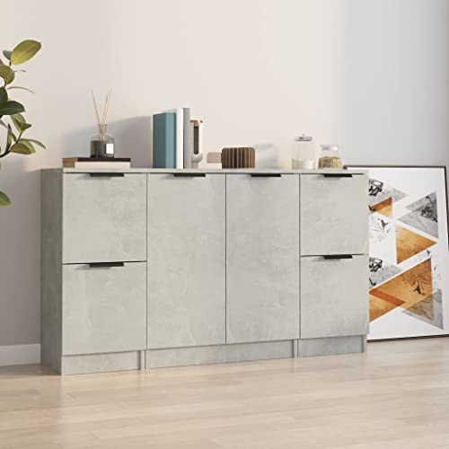 AJJHUUKI Schränke & Aufbewahrung-Buffets & Sideboards-Sideboards 3 Stück Beton Grau Holzwerkstoff AJJHUUKI Schränke & Aufbewahrung-Buffets & Sideboards-Sideboards 3 Stück Beton Grau Holzwerkstoff von AJJHUUKI