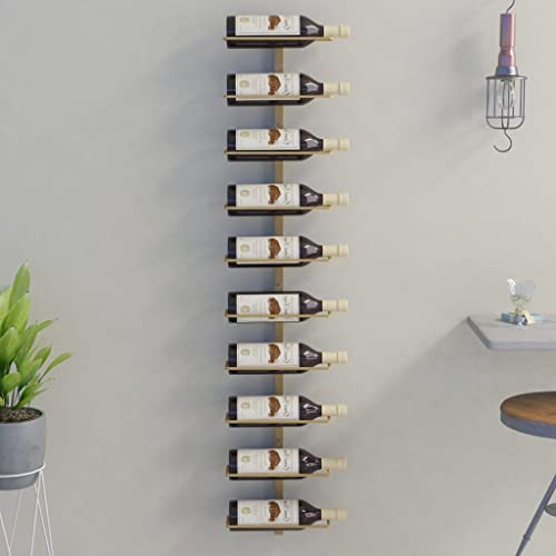 AJJHUUKI Schränke & Aufbewahrung Weinregale Wandregal Weinregal für 10 Flaschen Gold Metall AJJHUUKI Schränke & Aufbewahrung Weinregale Wandregal Weinregal für 10 Flaschen Gold Metall von AJJHUUKI