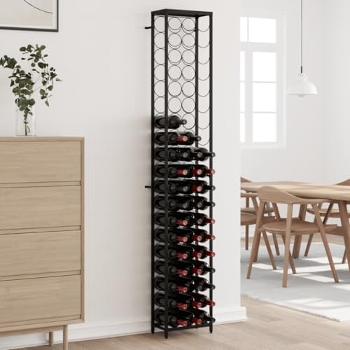 AJJHUUKI Schränke & Aufbewahrung Weinregale Weinregal für 57 Flaschen schwarz 34x18x200 cm Schmiedeeisen AJJHUUKI Schränke & Aufbewahrung Weinregale Weinregal für 57 Flaschen schwarz 34x18x200 cm Schmiedeeisen von AJJHUUKI
