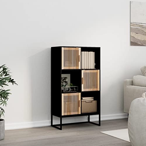 AJJHUUKI Schränke & Aufbewahrungsschränke & Schließfächer, Highboard, schwarz, 70 x 35 x 125 cm, Holzwerkstoff von AJJHUUKI