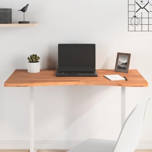 AJJHUUKI Schreibtischplatte, 100 x (45–50) x 2,5 cm, Massivholz, Buche, Möbel, Büromöbel-Zubehör, Schreibtischteile und Zubehör von AJJHUUKI