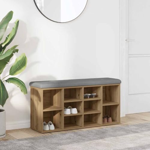 AJJHUUKI Schuhbank Artisan Eiche, 102 x 32 x 50 cm, Holz-Möbel, Bänke, Aufbewahrungs- und Eingangsbänke AJJHUUKI Schuhbank Artisan Eiche, 102 x 32 x 50 cm, Holz-Möbel, Bänke, Aufbewahrungs- und Eingangsbänke von AJJHUUKI