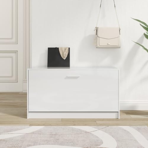 AJJHUUKI Schuhbank Hochglanz Weiß 80x24x45cm Holzwerkstoff AJJHUUKI Schuhbank Hochglanz Weiß 80x24x45cm Holzwerkstoff von AJJHUUKI