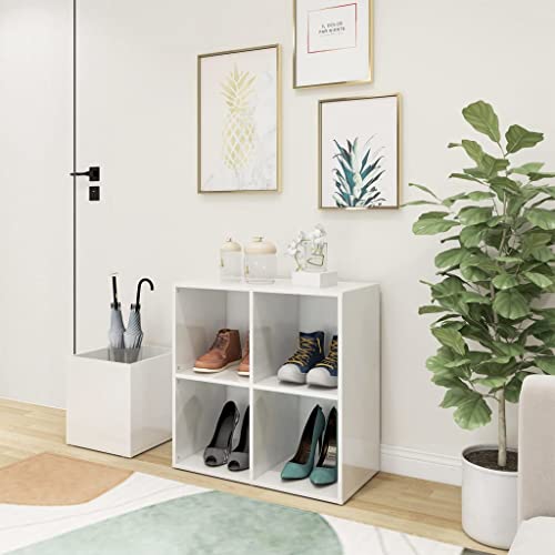 AJJHUUKI Schuhschrank Flur Hochglanz Weiß 105x35,5x70cm Holzwerkstoff AJJHUUKI Schuhschrank Flur Hochglanz Weiß 105x35,5x70cm Holzwerkstoff von AJJHUUKI