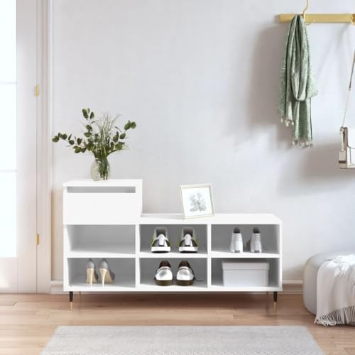 AJJHUUKI Schuhschrank Hochglanz Weiß 102x36x60cm Holzwerkstoff AJJHUUKI Schuhschrank Hochglanz Weiß 102x36x60cm Holzwerkstoff von AJJHUUKI