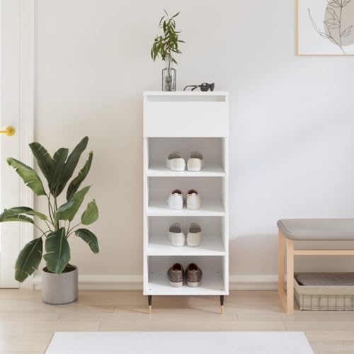 AJJHUUKI Schuhschrank Hochglanz Weiß 40x36x105cm Holzwerkstoff AJJHUUKI Schuhschrank Hochglanz Weiß 40x36x105cm Holzwerkstoff von AJJHUUKI