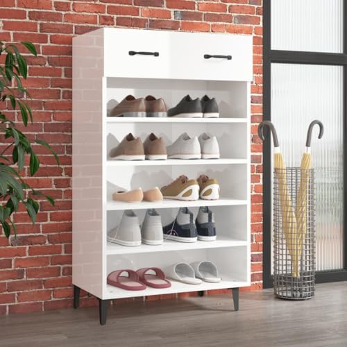 AJJHUUKI Schuhschrank Hochglanz Weiß 60x35x105cm Holzwerkstoff AJJHUUKI Schuhschrank Hochglanz Weiß 60x35x105cm Holzwerkstoff von AJJHUUKI