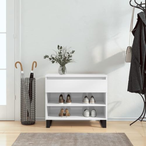 AJJHUUKI Schuhschrank Hochglanz Weiß 70x36x60 cm Holzwerkstoff AJJHUUKI Schuhschrank Hochglanz Weiß 70x36x60 cm Holzwerkstoff von AJJHUUKI