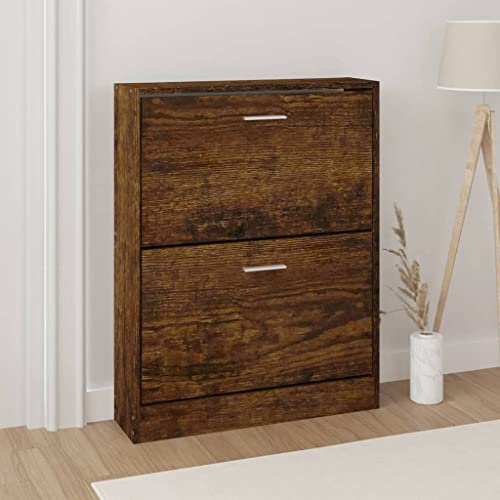 AJJHUUKI Schuhschrank Räuchereiche 59x17x81cm Holzwerkstoff von AJJHUUKI