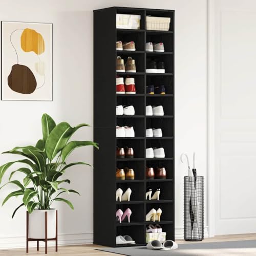 AJJHUUKI Schuhschrank schwarz eiche 54x34x183 cm Holzwerkstoff von AJJHUUKI