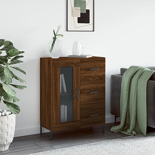 AJJHUUKI Sideboard Braun Eiche, 69,5 x 34 x 90 cm, Holz-Möbel, Schränke & Aufbewahrung, Buffets & Sideboards von AJJHUUKI