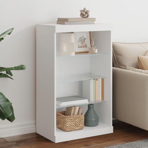 AJJHUUKI Sideboard mit LED-Lichtern, weiß, 60,5 x 37 x 100 cm, Möbel, Schränke & Aufbewahrung, Buffets & Sideboards von AJJHUUKI