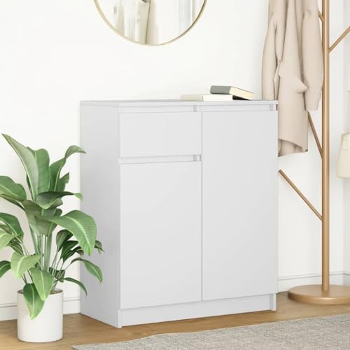 AJJHUUKI Sideboard mit Schublade, weiß, 71 x 35 x 84 cm, Holz-Möbel, Schränke & Aufbewahrung, Buffets & Sideboards von AJJHUUKI