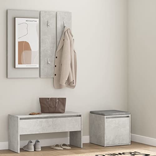 AJJHUUKI Sitzbänke Aufbewahrung & Eingangsbänke Flur Möbel Set Beton Grau Holzwerkstoff AJJHUUKI Sitzbänke Aufbewahrung & Eingangsbänke Flur Möbel Set Beton Grau Holzwerkstoff von AJJHUUKI