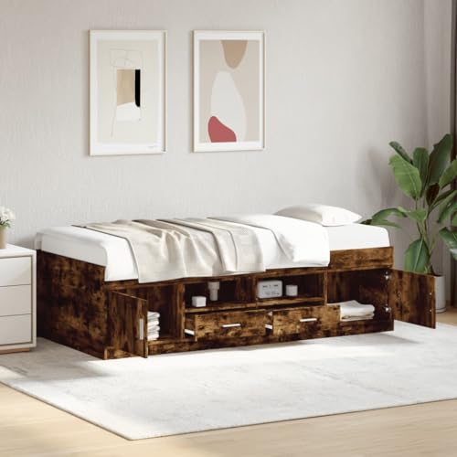 AJJHUUKI Startseiten-Betten & Zubehör,Betten & Bettrahmen,Tagesbett mit Schubladen ohne Matratze Räuchereiche 75x190 cm Klein Einzelbett AJJHUUKI Startseiten-Betten & Zubehör,Betten & Bettrahmen,Tagesbett mit Schubladen ohne Matratze Räuchereiche 75x190 cm Klein Einzelbett von AJJHUUKI
