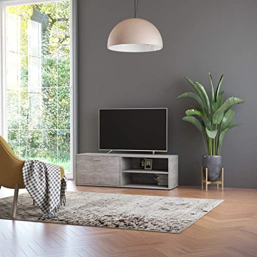 AJJHUUKI TV-Schrank, Betongrau, 120 x 34 x 37 cm, Holz-Möbel, Unterhaltungszentren und TV-Ständer von AJJHUUKI