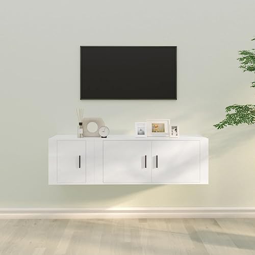 AJJHUUKI TV-Schrank-Set, 2-teilig, Holz-Möbel, Unterhaltungszentren und TV-Ständer, Weiß AJJHUUKI TV-Schrank-Set, 2-teilig, Holz-Möbel, Unterhaltungszentren und TV-Ständer, Weiß von AJJHUUKI