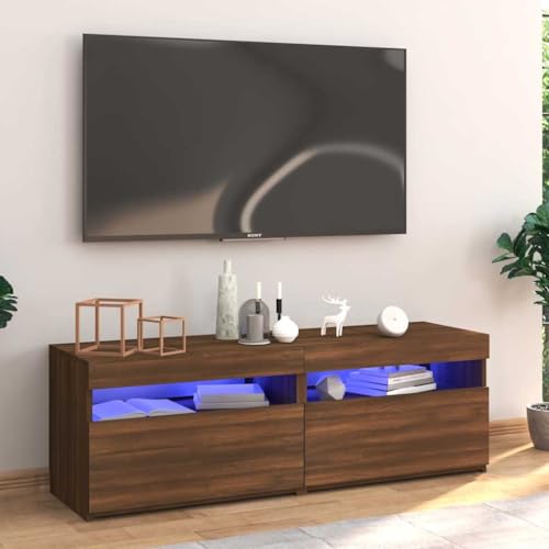 AJJHUUKI TV-Schrank mit LED-Lichtern, Braun, Eiche, 120 x 35 x 40 cm, Möbel, Unterhaltungszentren und TV-Ständer AJJHUUKI TV-Schrank mit LED-Lichtern, Braun, Eiche, 120 x 35 x 40 cm, Möbel, Unterhaltungszentren und TV-Ständer von AJJHUUKI