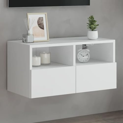 AJJHUUKI TV-Wandschrank, 60 x 30 x 30 cm, Holz-Möbel, Unterhaltungszentren und TV-Ständer, Weiß AJJHUUKI TV-Wandschrank, 60 x 30 x 30 cm, Holz-Möbel, Unterhaltungszentren und TV-Ständer, Weiß von AJJHUUKI