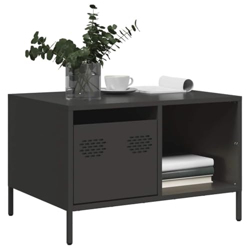 AJJHUUKI Tables-Accent Tables-Coffee Tables-Coffee Table Black 68.5x50x43.5cm Kaltgewalzter Stahl AJJHUUKI Tables-Accent Tables-Coffee Tables-Coffee Table Black 68.5x50x43.5cm Kaltgewalzter Stahl von AJJHUUKI