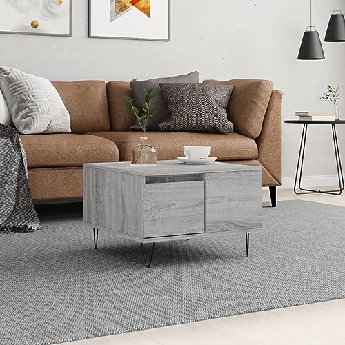 AJJHUUKI Tables-Accent Tables-Coffee Tables-Coffee Table Grey Sonoma 55x55x36.5cm Engineered Wood von AJJHUUKI